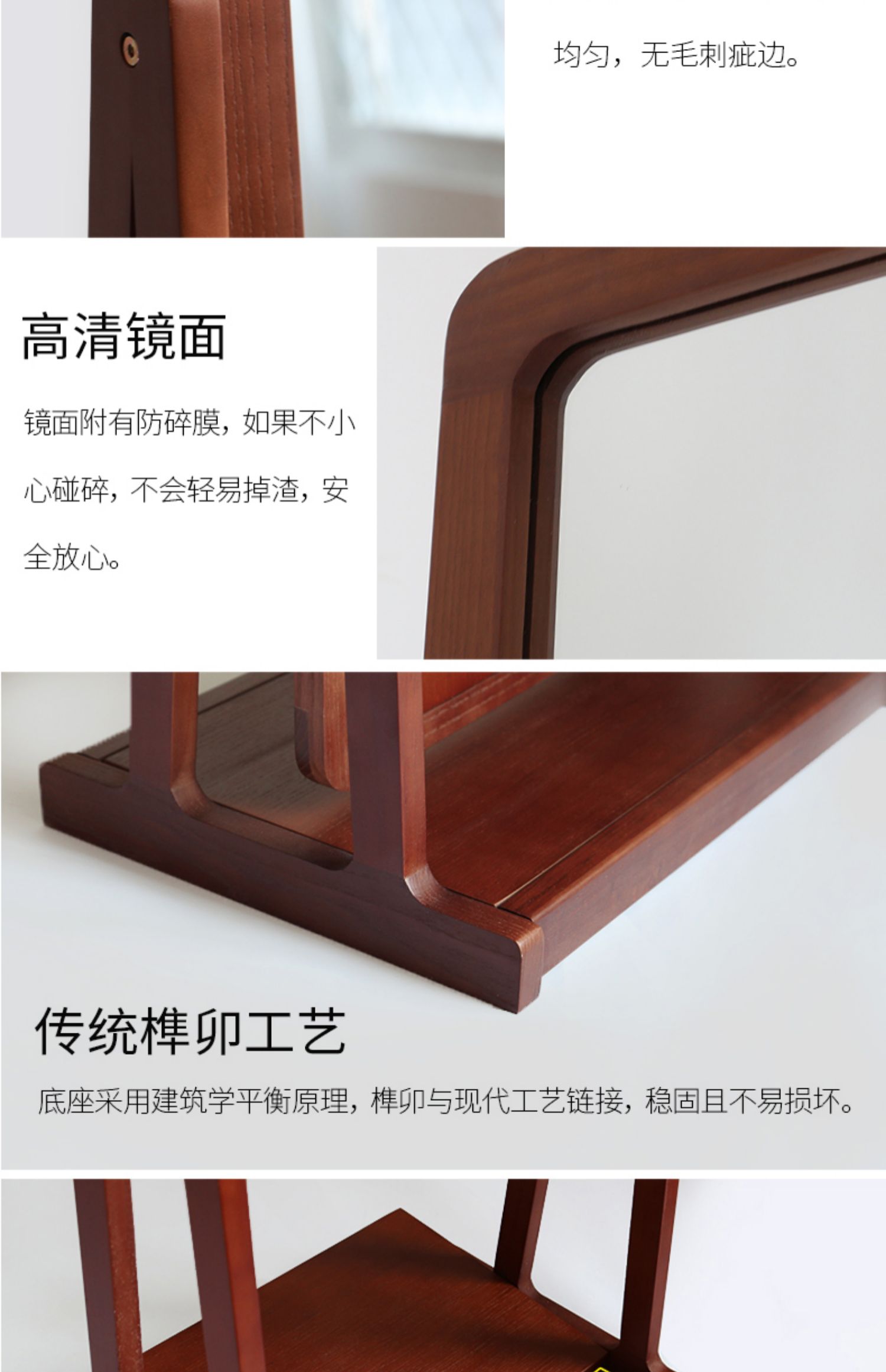 Gương gỗ từ trần đến sàn gỗ Shangmeng Gương gỗ đơn giản phù hợp với sàn phòng ngủ - Gương gương to