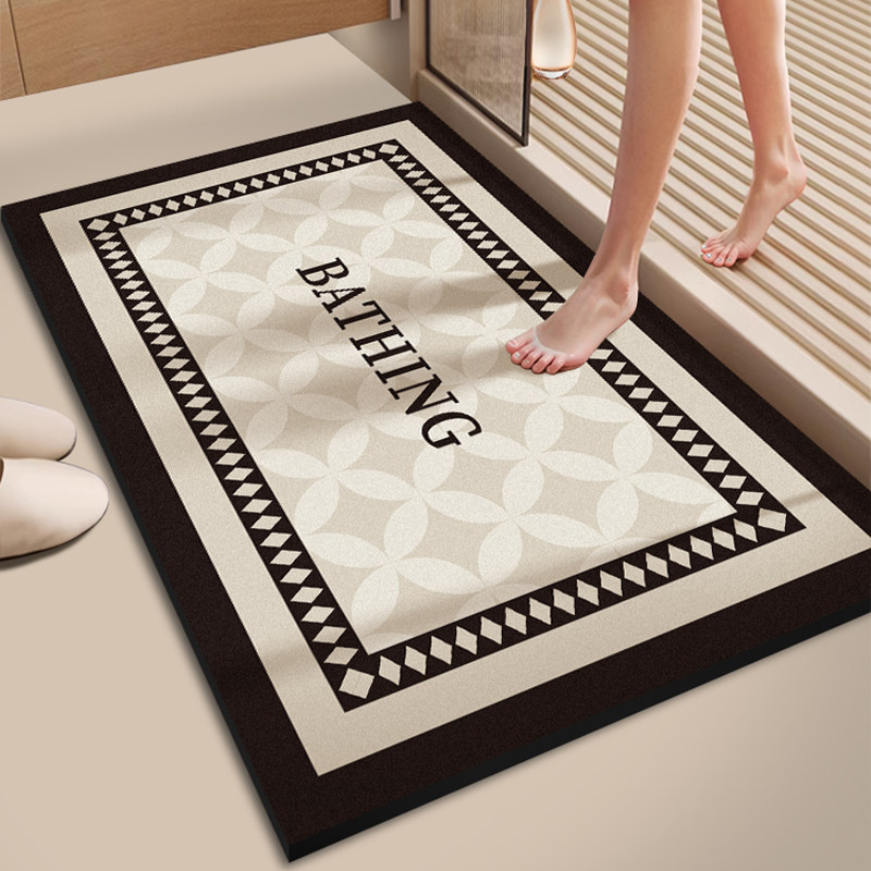 Toilet Floor Mat Bathroom Anti Slip Water Suction Toilet Super Doorway Bathroom Silicon Algae Mud Speed Dry Bathroom Mat-Taobao