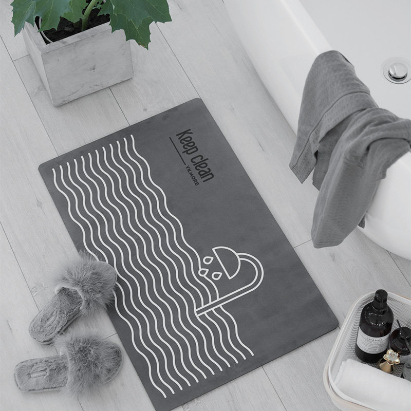 Toilet absorbent mat bathroom door mat bathroom home toilet mat non-slip door mat carpet quick-drying