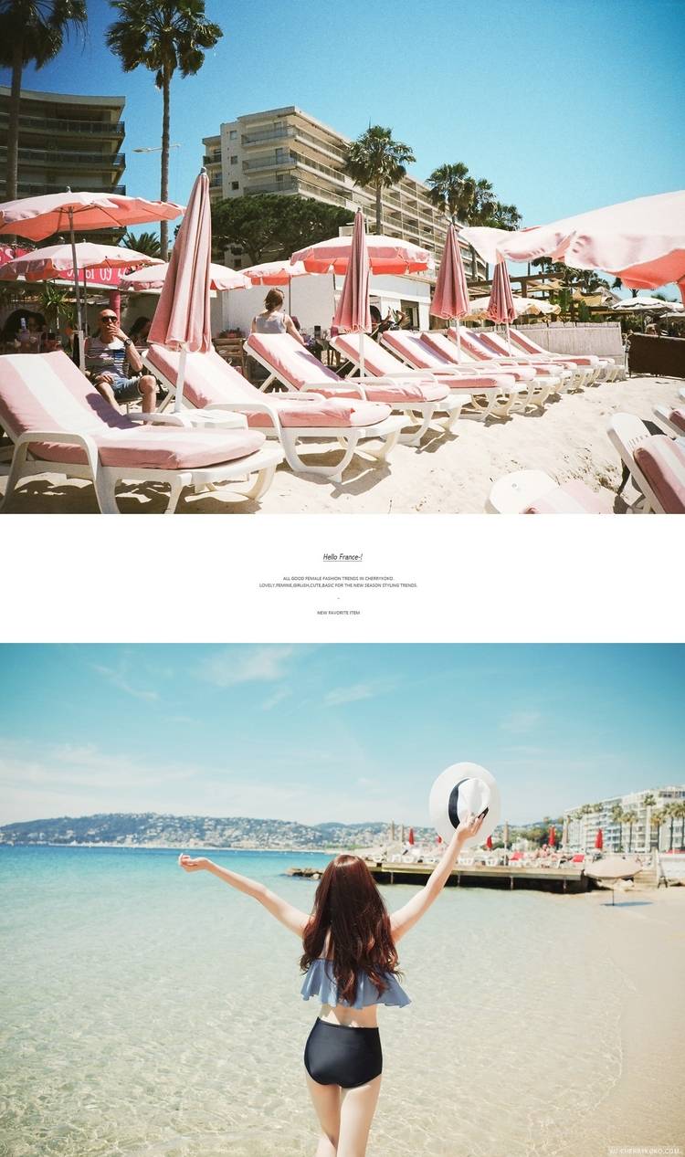 Áo len lông xù màu xanh nước biển cao eo bikini kích thước váy ngực bảo thủ sinh viên spa áo tắm chia - Bikinis ao boi nu