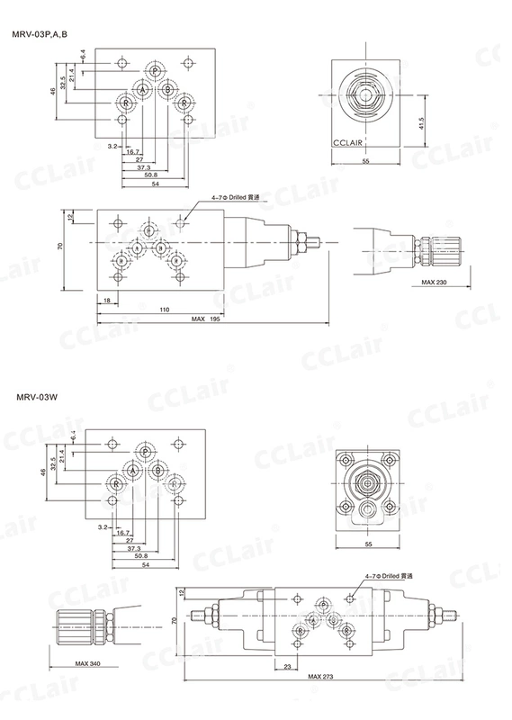 MRV-02P 03B thay thế van thủy lực YUKEN MRF-06W Van điều chỉnh áp suất DY SRV chồng 04 van giảm áp A