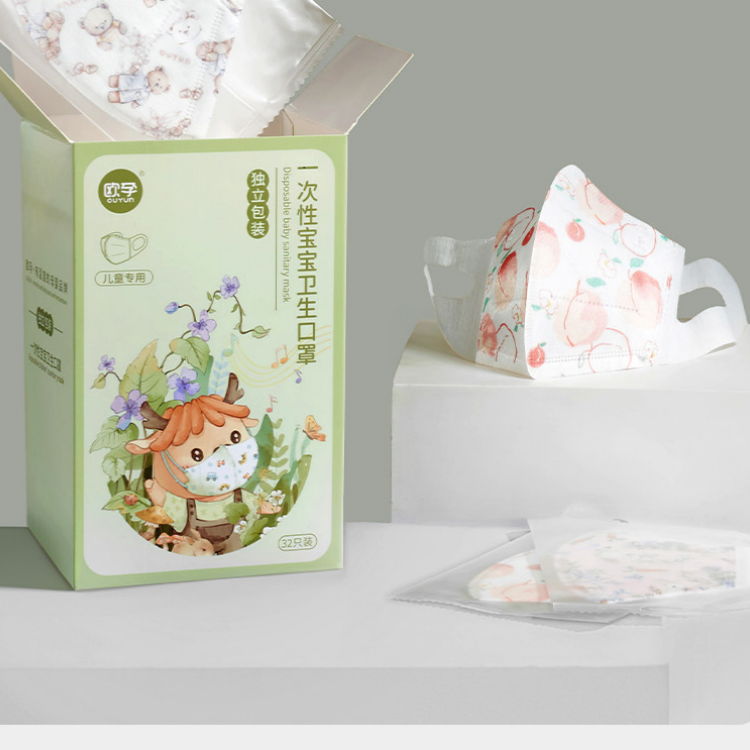 欧孕儿童3d立体口罩1一3到6一12岁一次性透气宝宝专用防护口罩