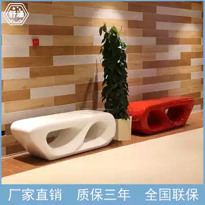 Direct sales glass fiber Japanese word chair Shopping mall Meichen outdoor public rest stool creative leisure waiting seat customization