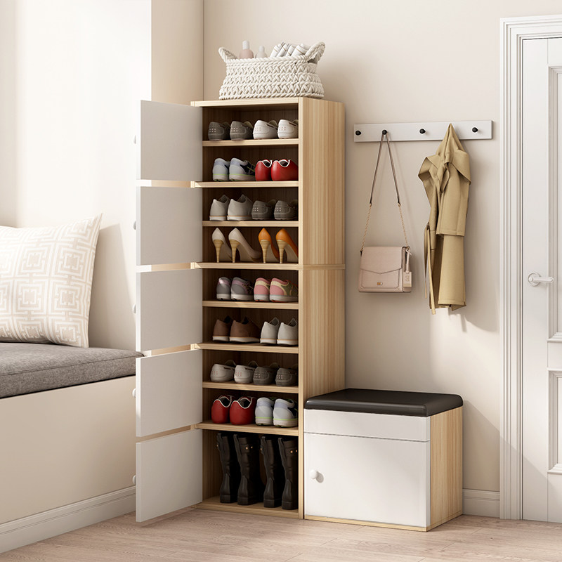 Shoe Rack Dorm Room Easy Doorway Multilayer Dust Resistant Home Good-looking Containing Cabinet Bedrooms Small Narrow High Standing Shoe Cabinet