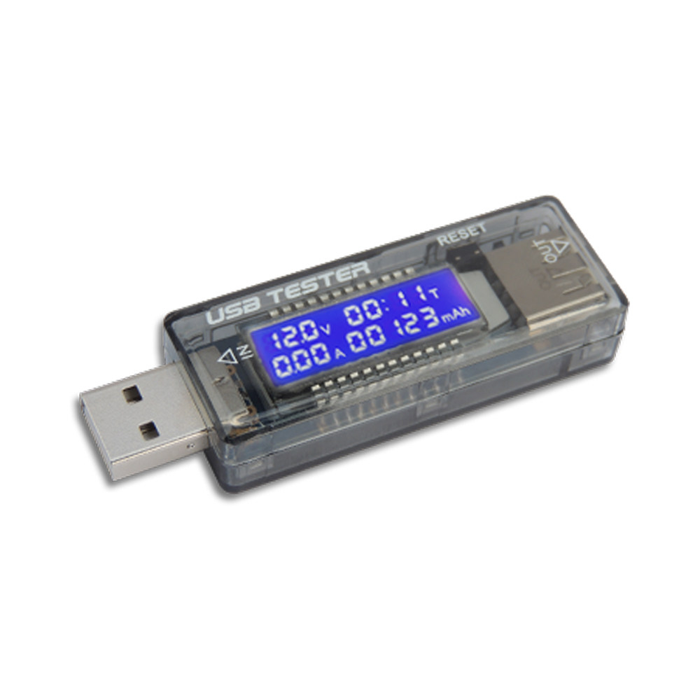 Тестеры аккумуляторов dc4-5v12v20v usb电流电压电池容量测试仪lcd显示屏黑色外壳0-3a