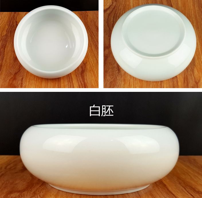 Water lily hydroponic plant pot pottery meaty hand draw pot refers to flower pot without hole ~ money plant bowl lotus basin grass cooper