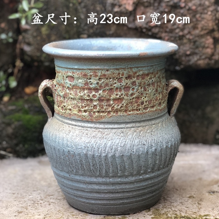 Manual coarse pottery flowerpot more meat large basin mage, zhuang zi retro POTS outside sitting room dry flower decoration flower pot