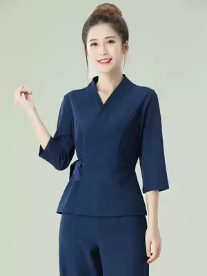 Autumn new beautician work clothes women's temperament set massage foot bath therapy fashion Chinese beauty salon technician clothes