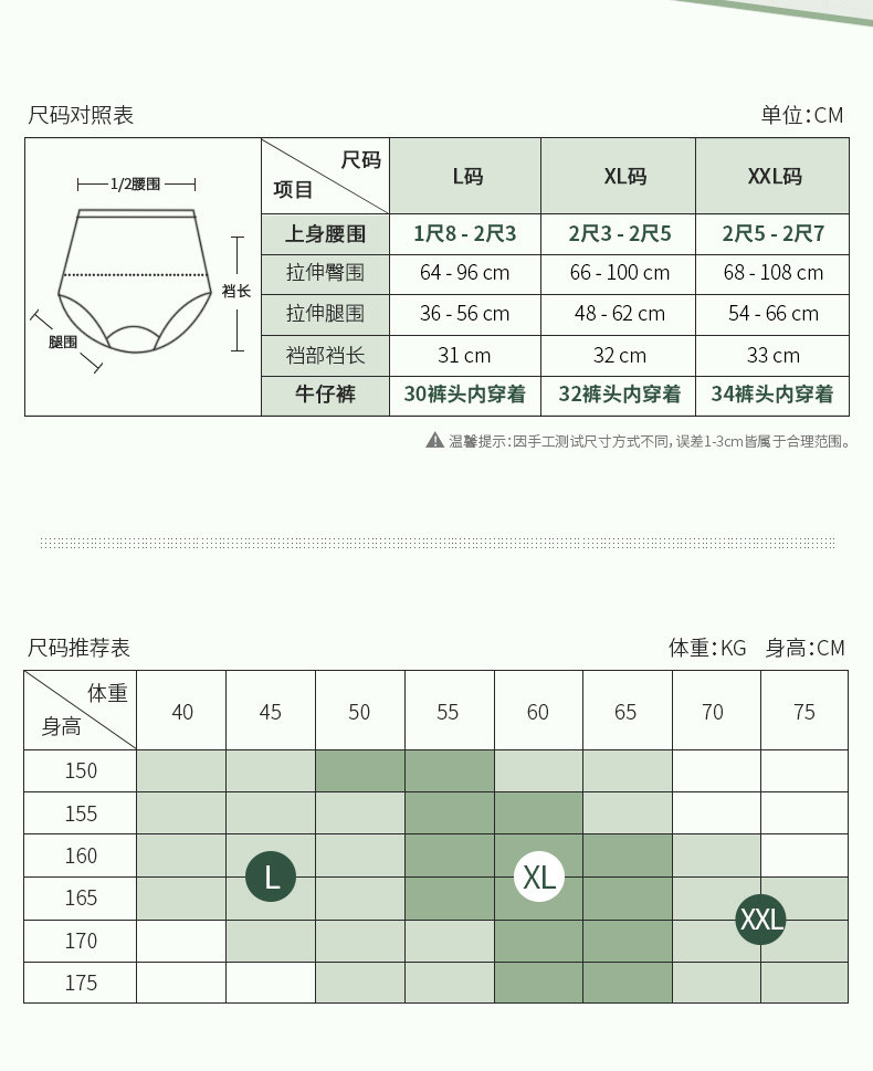 李湘代言 美雅挺 女士高腰收腹交叉款内裤 3条 藏肉神器 图10