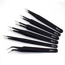 Shenzhen birds nest hair picking nail art grafting eyelashes curved tip stainless steel anti-static tweezers
