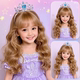 Children's Day Cos Barbie Party Princess Sweet Natural Long Curly Hair Daily Performance Photo Full Headgear Style