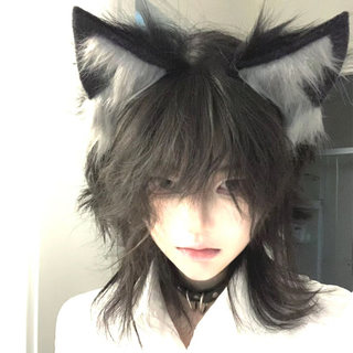 Mullet Wig for Men, Short Hair, Fashionable, Trendy, Japanese Style, Handsome, Wolf Tail, Fluffy, Natural, Unisex, Full Head Wig