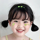 Children's Double Ball Head Wig for Women with Short Hair, Sweet and Cute Baby Hairstyle, Daily Breathable Air Bangs Full Headgear