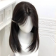Wig for women with medium-long hair, Korean-style high-level clavicle hair, high skull top, breathable, daily fluffy, natural simulation full headgear