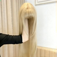 Lolita Sweet and Natural Korean-Style Platinum Wig Long Straight Hair Fashionable Fluffy Realistic Daily Age-Reducing Full Wig