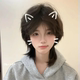 Mullet Head Wig for Women, Short Hair, Stylish and Handsome, Wolf Tail, Japanese Style, Two-Dimensional, Everyday, Age-Reducing, Manga-Like, Full Head Wig Style