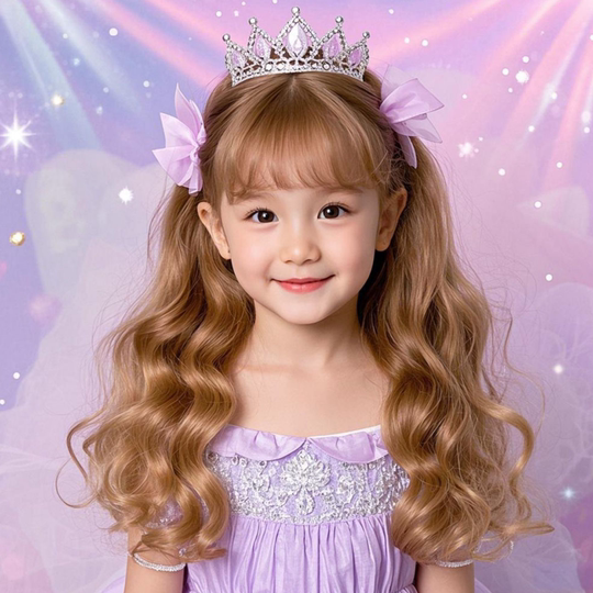 Children's Day Cos Barbie Party Princess Sweet Natural Long Curly Hair Daily Performance Photo Full Headgear Style