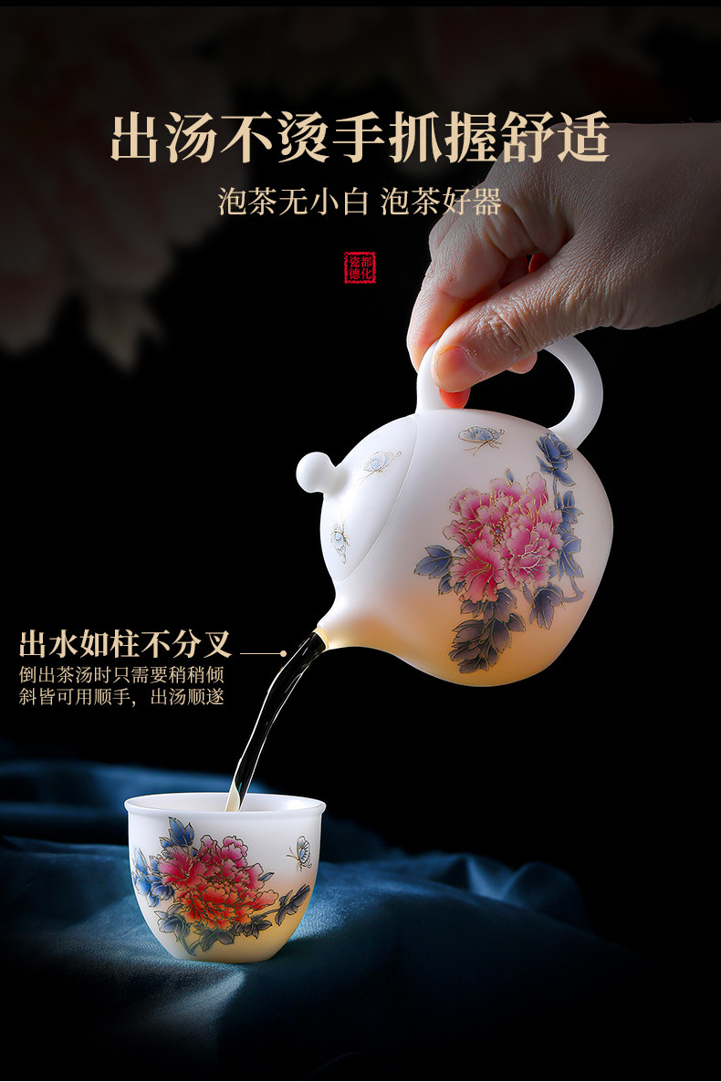 高档礼盒素烧冰种茶具套装送礼轻奢白瓷三才盖碗茶壶茶杯功夫茶具详情16