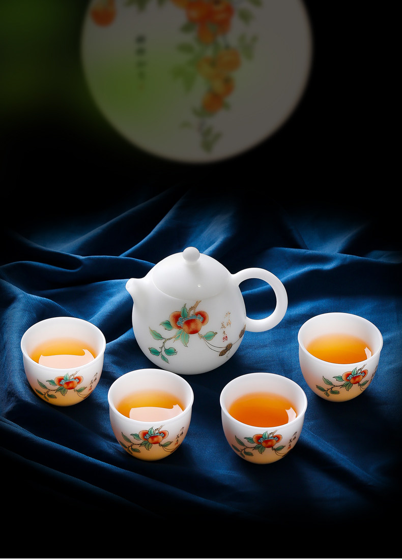 高档礼盒素烧冰种茶具套装送礼轻奢白瓷三才盖碗茶壶茶杯功夫茶具详情7