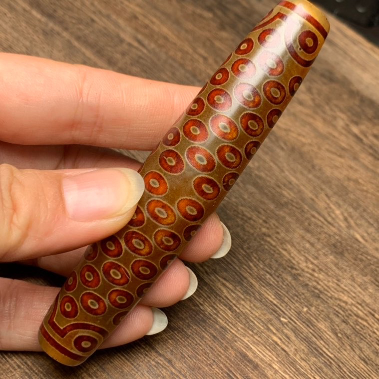 巨大藏傳108眼供佛老天珠492克文玩老天珠至純天珠山奇藝術山奇