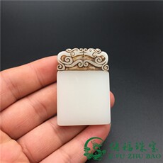 Украшения на шею 古玩玉器杂项外蒙料白玉平安无事牌吊坠仿古做旧吊坠男女款玉挂件