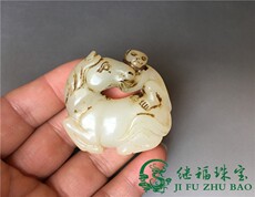 Украшения на руку 老物件仿古白玉古玩玉器古董老玉高古玉把件玉壁挂件吊坠马上封侯