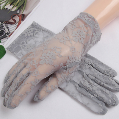 春秋手套女蕾丝薄防晒网纱薄款精致纱网黑色网春季超薄复古纱高级
