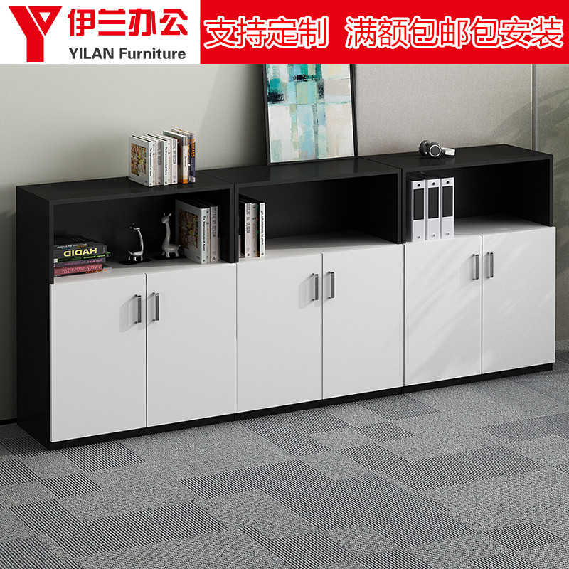 Office cabinet high and low cabinet combination printer cabinet A4 data cabinet file cabinet wooden low cabinet with lock bookcase tea cabinet