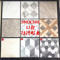 Anti-slip abrasion resistant 300X300 imitation ancient small floor tile kitchen toilet balcony assorted ground Nordic grey plaid brick