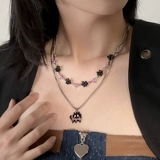 KANSAI двухслойное ожерелье с изображением кота субкультура y2k, милые и крутые аксессуары для девочек, нишевый дизайн, цепочка на ключицы для женщин