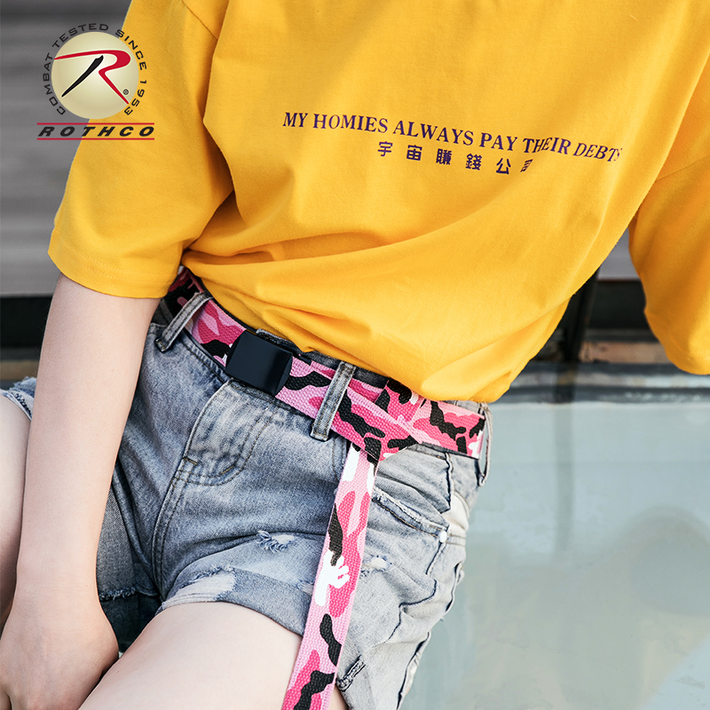 ROTHCO color camouflage canvas metal belt Head belt Casual men and women lovers trendy street hip-hop skateboard accessories