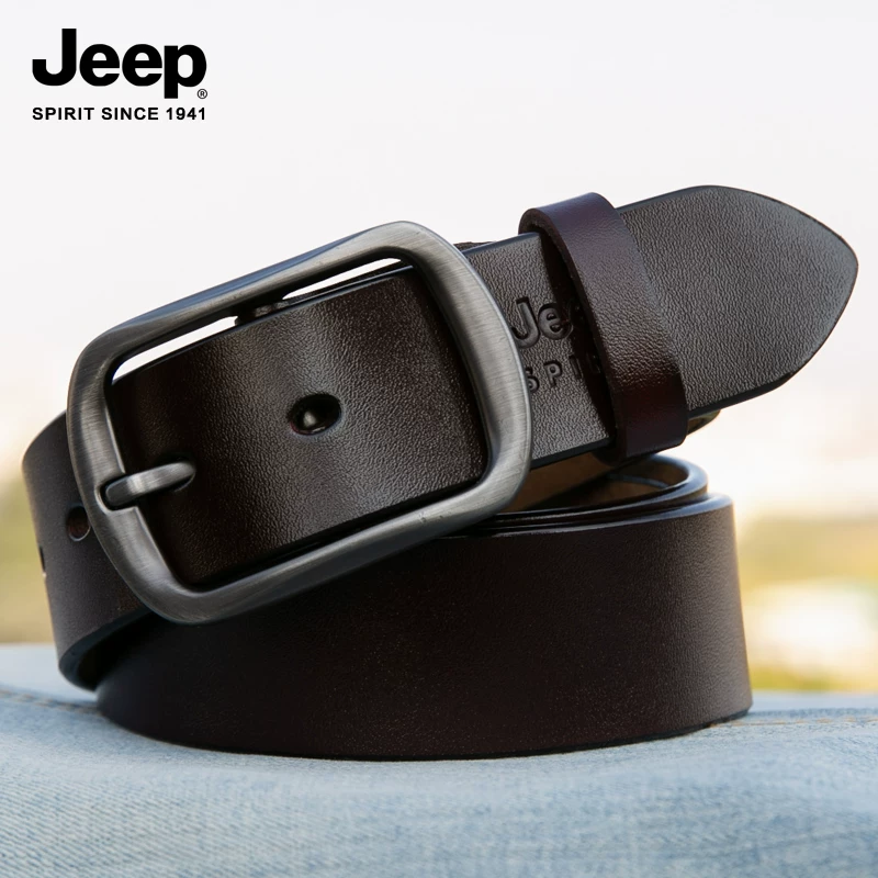Пояс для мужчин Jeep, универсальные кожаные брюки, корейский стиль, натуральная кожа
