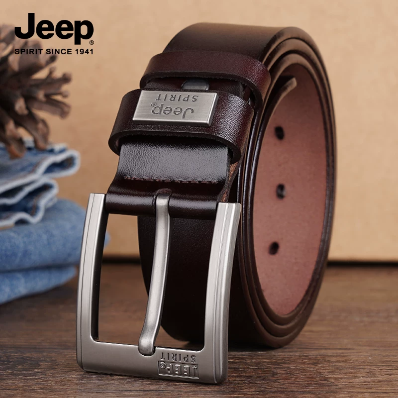 Пояс для мужчин Jeep, универсальные кожаные брюки, корейский стиль, натуральная кожа