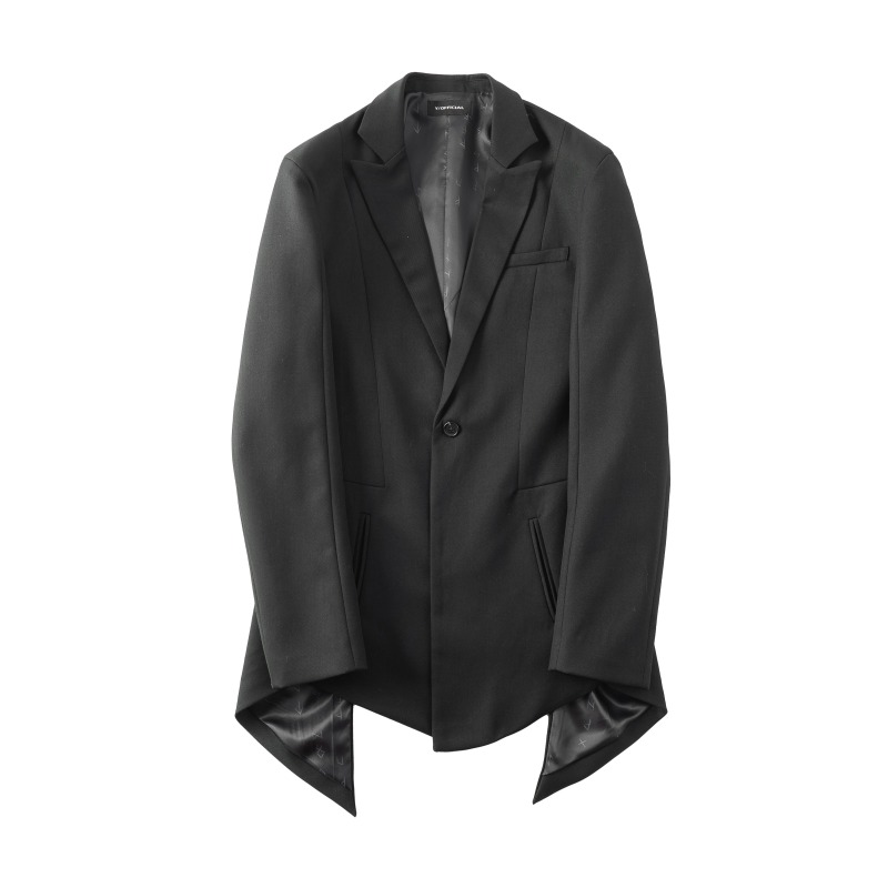 Yofficial「Perthro」Dark Pioneer Anti-Wrinkle Deconstructed Tailored Waist-Tightening Tuxedo Windbreaker