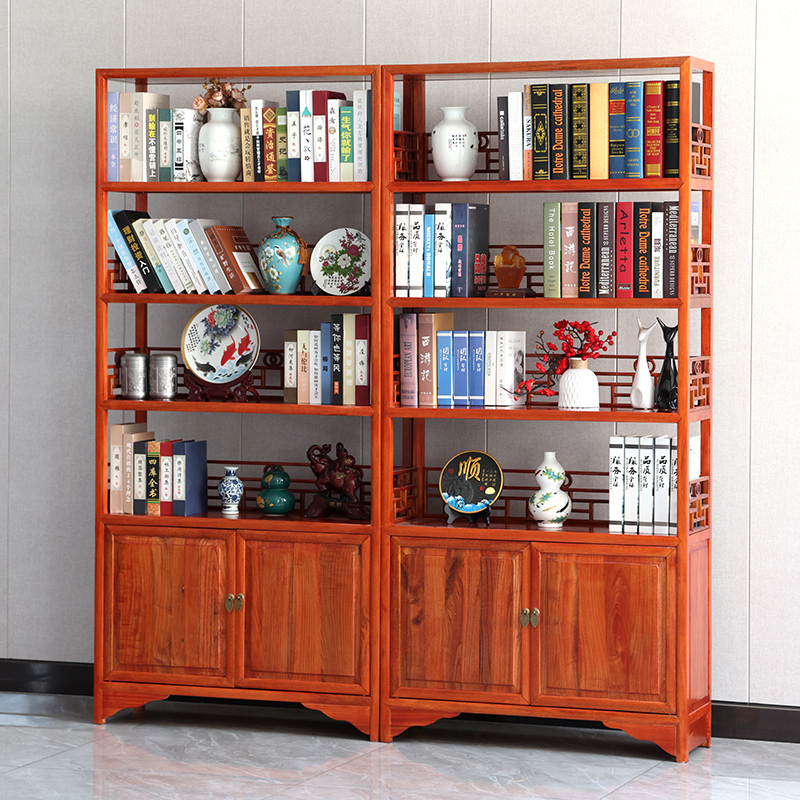 New Chinese Style Solid Wood Bogu Rack Tea Rack Display Cabinet Bookshelf Shelf Teapot Storage Rack Floor-Standing Multi-Layer Display Rack