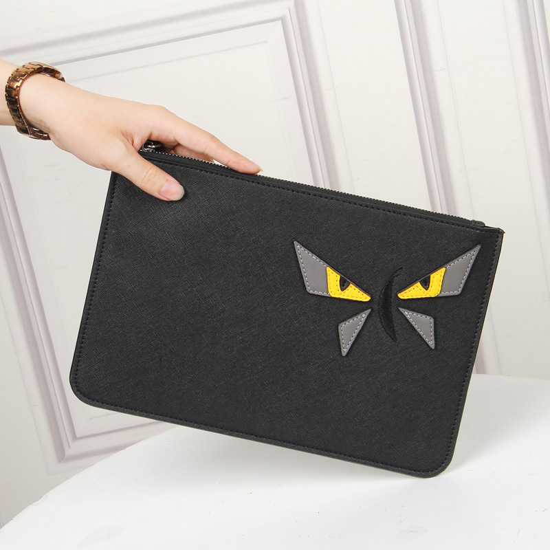 New Tide 2021 Small Monster PU Leather Men's Bag Clips Bag New Small Monster Large Capacity Envelope Bag Han Version Hand Grab Bag