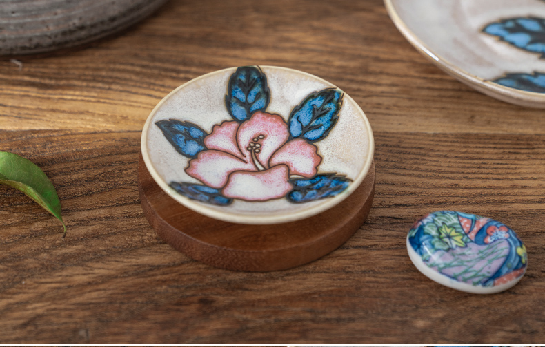 Meinung burn to use imported from Japan hand - made and wind to use plate ceramic tableware portfolio plant flowers platter