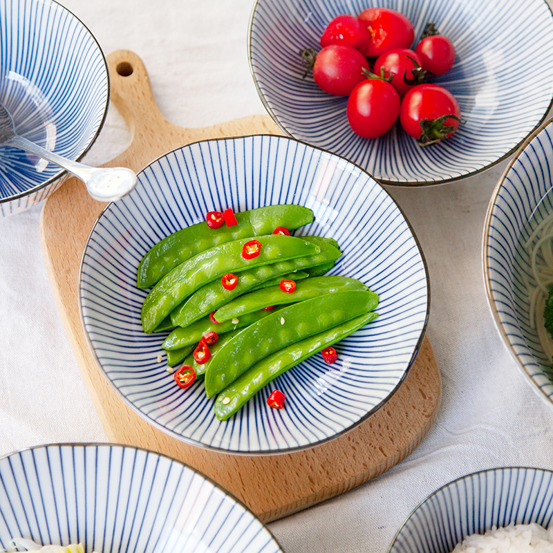 Meinung burn imported household bowls plates creative contracted Japanese ceramics notes ten dishes combination line grass