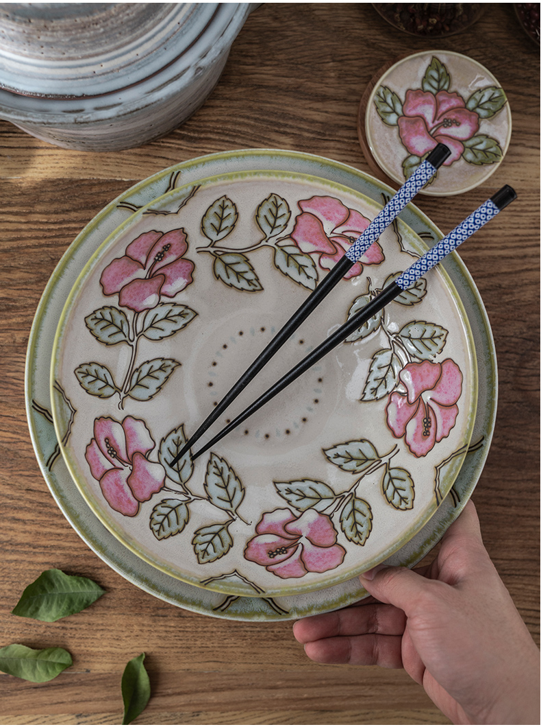 Meinung'm household the plants flower bowls plates ceramic tableware portfolio suits for sushi plate steamed bowl of soup bowl