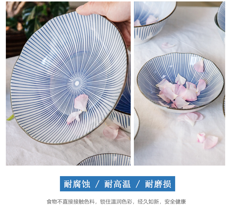 Meinung burn imported household bowls plates creative contracted Japanese ceramics notes ten dishes combination line grass