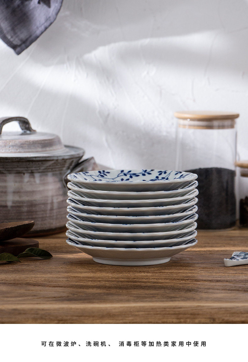 Fruit bowl, small delicate boreal Europe style living room home snack tray table contracted blue - and - white ceramics sauce dish of move