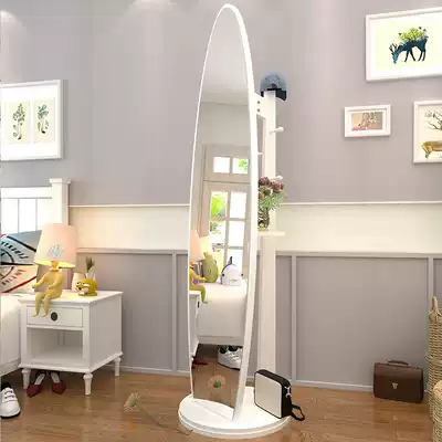 Full-length mirror full-body mirror floor mirror living room multifunctional rotating full-length mirror modern simple storage cabinet mirror