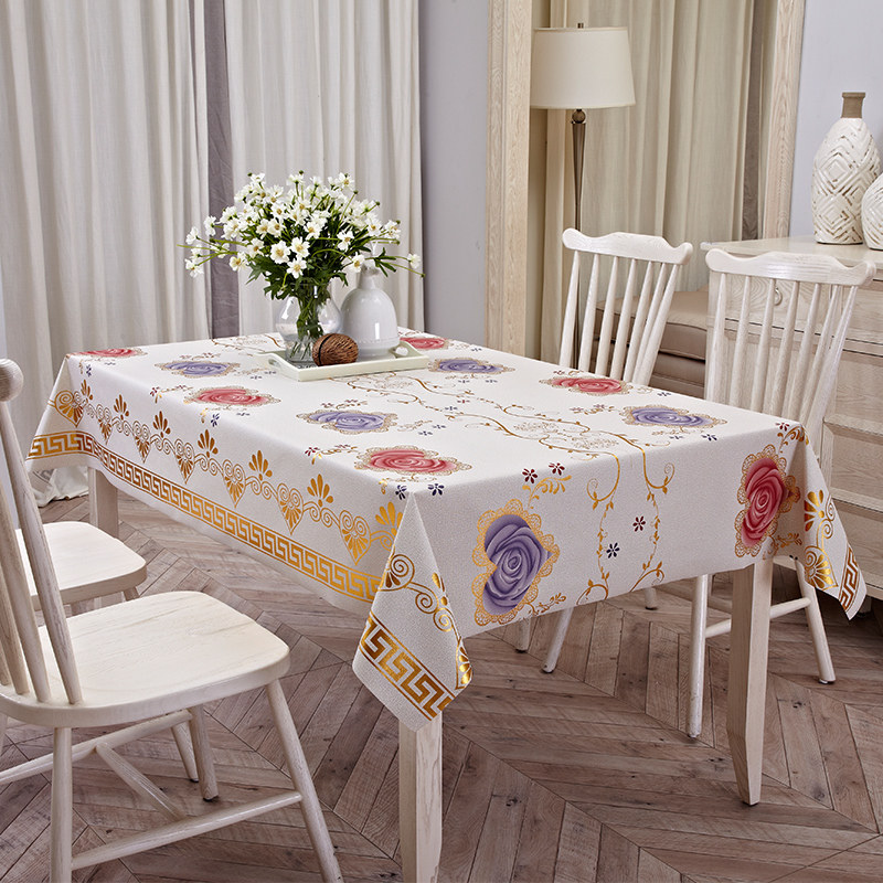 Tablecloth waterproof, anti-scalding, oil-proof, disposable PVC rectangular small fresh plaid tablecloth, high-end coffee table tablecloth