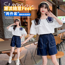 Girls' short-sleeved suits Summer Net Red 2023 New Foreign Gas Pretty Girl Boys Presley Shorts