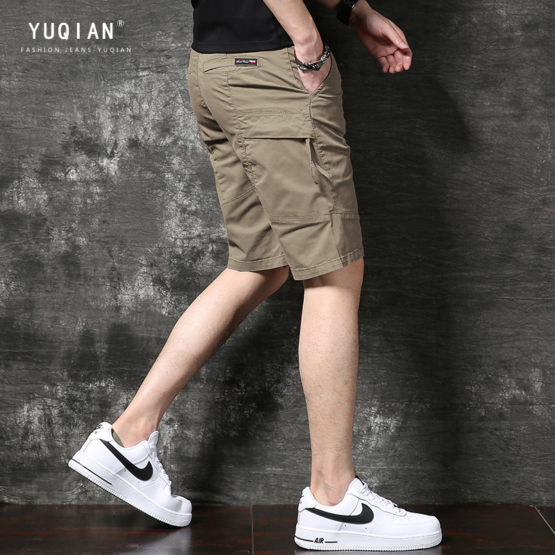 Men's Casual Shorts 2025 Summer Hot-Selling American Retro Khaki Thin Loose-Fitting Five-Point Cargo Shorts for Outdoor Wear