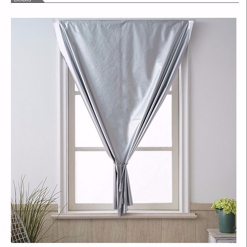 Curtains add a layer of shading cloth full shading magic sticker type bedroom free punching installation sunshade heat insulation sunscreen