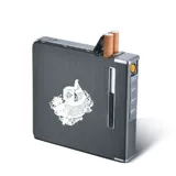 Портсигар, защитная ветрозащитная электронная зажигалка с usb-зарядкой, 20 шт