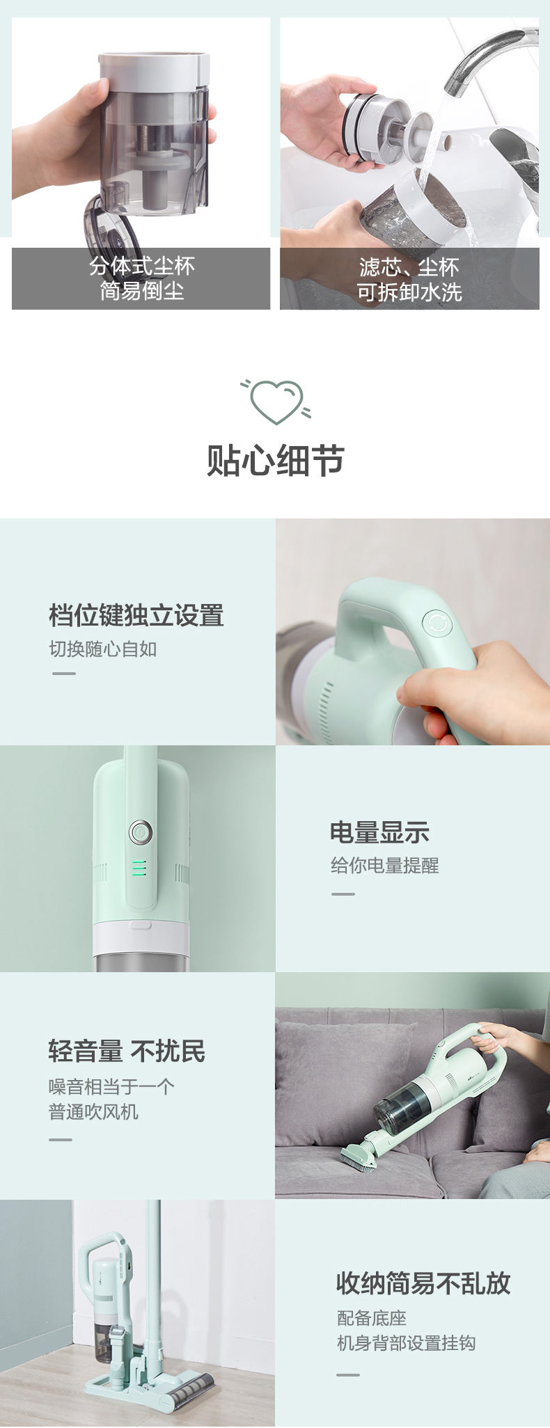 Gấu máy hút bụi không dây cầm tay siêu yên tĩnh xe nhỏ mạnh mẽ lớn hút mèo lông kê máy hút bụi - Máy hút bụi máy hút bụi nệm