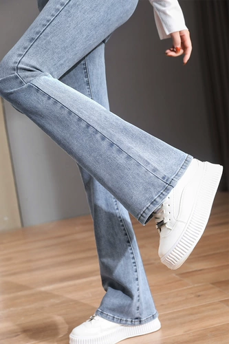 Мегафон, весенние джинсы, штаны, приталенные штаны-клёш, 2025 года, новая коллекция, высокая талия, облегающий крой, подходит для подростков