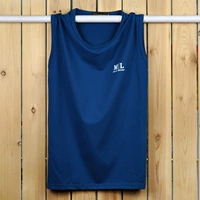 Vòng cổ lỏng lẻo cộng với phân bón XL không tay áo thun nam to béo người vest vai cotton chất béo thể thao thấm mồ hôi cotton áo thun nam thể thao